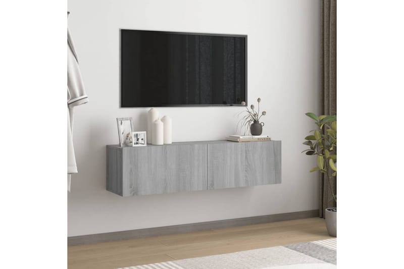 TV-benk grå sonoma eik 120x30x30 cm konstruert tre - Grå - Møbler - TV- & Mediamøbler - TV benk & mediabenk