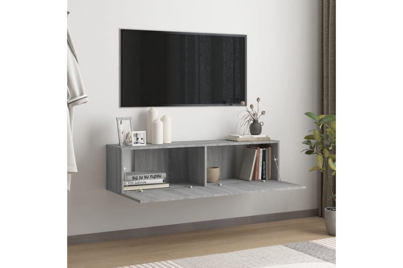 TV-benk grå sonoma eik 120x30x30 cm konstruert tre - Grå - Møbler - TV- & Mediamøbler - TV benk & mediabenk