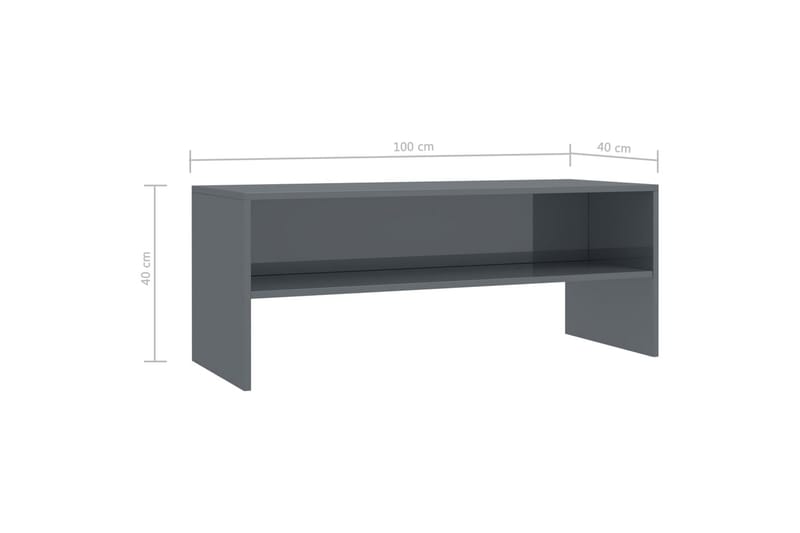 TV-benk høyglans grå 100x40x40 cm sponplate - Grå - Møbler - TV- & Mediamøbler - TV benk & mediabenk