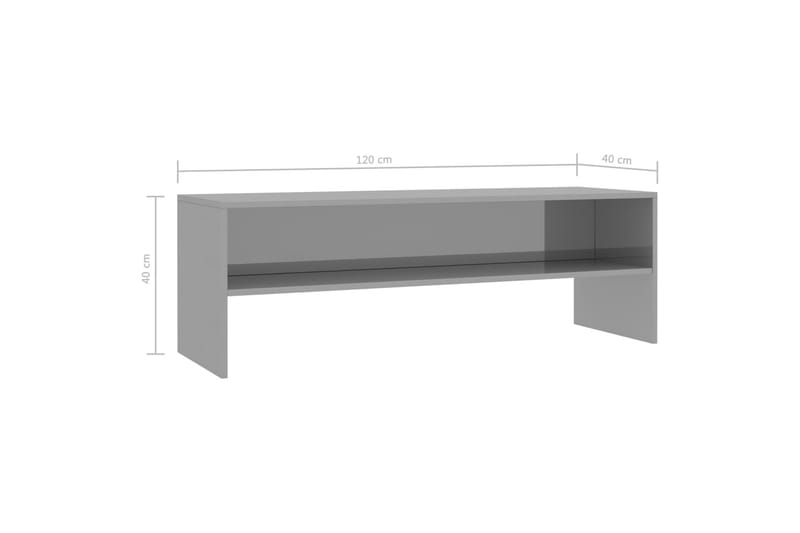 TV-benk høyglans grå 120x40x40 cm sponplate - Grå - Møbler - TV- & Mediamøbler - TV benk & mediabenk