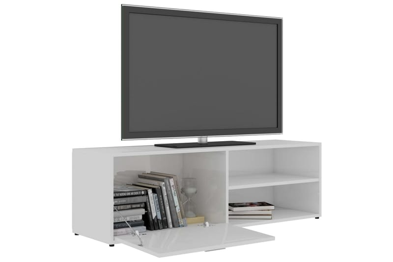 TV-benk høyglans hvit 120x34x37 cm sponplate - Hvit - Møbler - TV- & Mediamøbler - TV benk & mediabenk