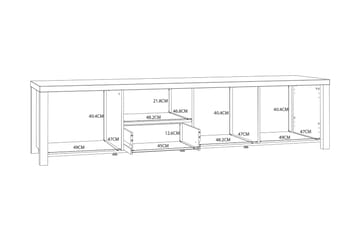 Tv-benk Havdar 210 cm - Brun/Svart - Møbler - TV- & Mediamøbler - TV benk & mediabenk