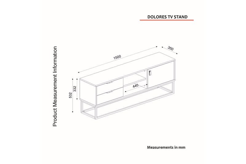 TV-benk Heinosa 150 cm - Møbler - TV- & Mediamøbler - TV benk & mediabenk