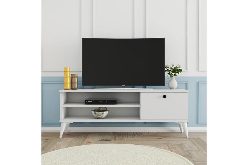 TV-benk Herston 120 cm - Hvit - Møbler - TV- & Mediamøbler - TV benk & mediabenk