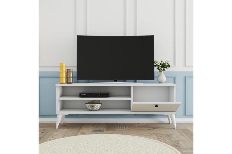 TV-benk Herston 120 cm - Hvit - Møbler - TV- & Mediamøbler - TV benk & mediabenk