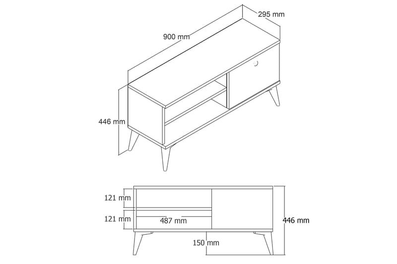 TV-benk Herston 90 cm - Natur - Møbler - TV- & Mediamøbler - TV benk & mediabenk