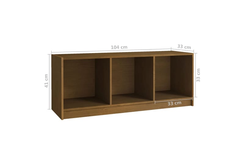 TV-benk honningbrun 104x33x41 cm heltre furu - Brun - Møbler - TV- & Mediamøbler - TV benk & mediabenk