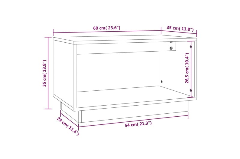 TV-benk honningbrun 60x35x35 cm heltre furu - Brun - Møbler - TV- & Mediamøbler - TV benk & mediabenk