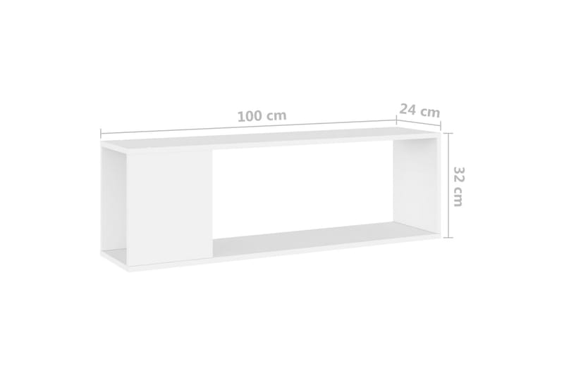 TV-benk hvit 100x24x32 cm sponplate - Hvit - Møbler - TV- & Mediamøbler - TV benk & mediabenk