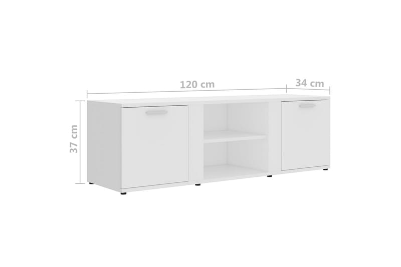 TV-benk hvit 120x34x37 cm sponplate - Hvit - Møbler - TV- & Mediamøbler - TV benk & mediabenk