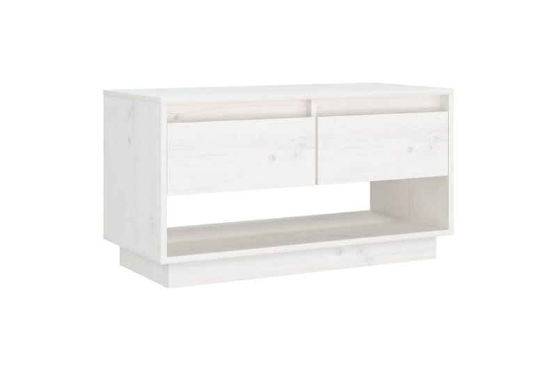 TV-benk hvit 74x34x40 cm heltre furu - Hvit - Møbler - TV- & Mediamøbler - TV benk & mediabenk