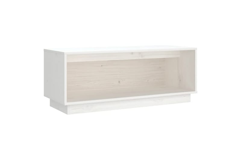 TV-benk hvit 90x35x35 cm heltre furu - Hvit - Møbler - TV- & Mediamøbler - TV benk & mediabenk