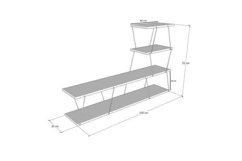 TV-benk Igazz 150 cm - Antrasitt - Møbler - TV- & Mediamøbler - TV benk & mediabenk