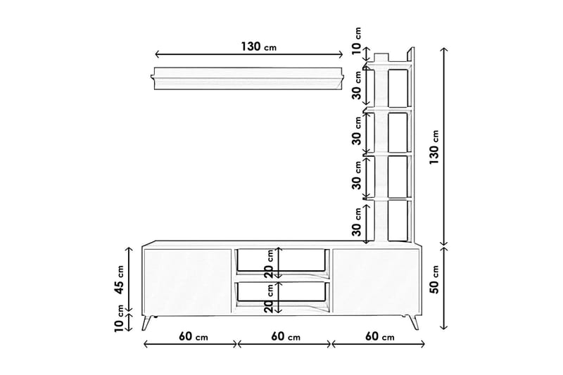 TV-benk Isparkis 180 cm - Hvit - Møbler - TV- & Mediamøbler - TV benk & mediabenk