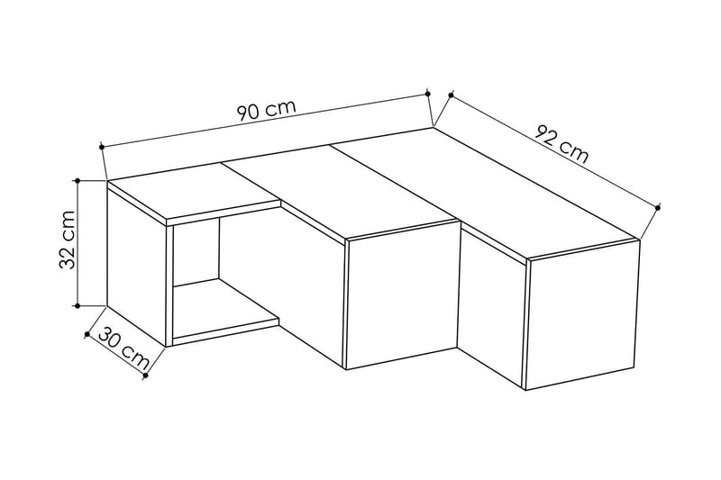 TV-Benk Lindome 92 cm - Grå|Brun - Møbler - TV- & Mediamøbler - TV benk & mediabenk