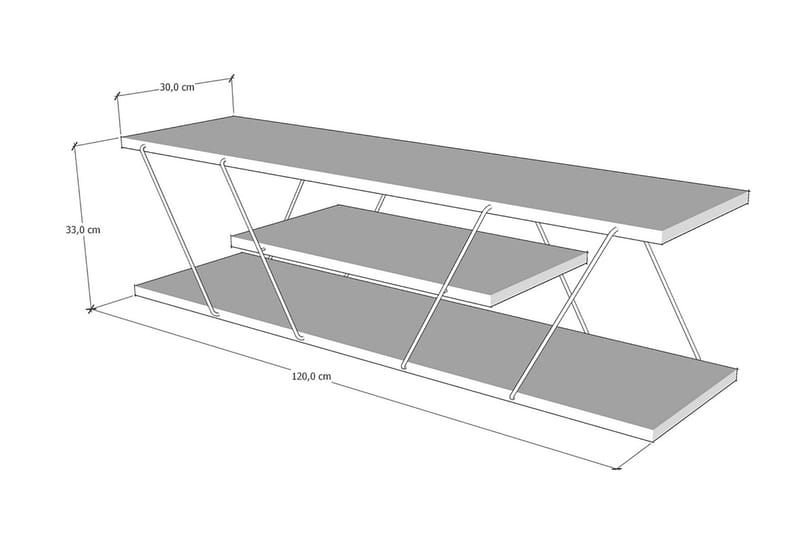 TV-benk Ljusfors 120 cm - Hvit - TV benk & mediabenk