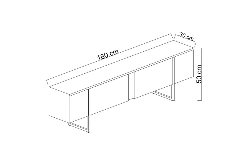 TV-benk Luxe 180x50 cm Brun/Gull - Møbler - TV- & Mediamøbler - TV benk & mediabenk