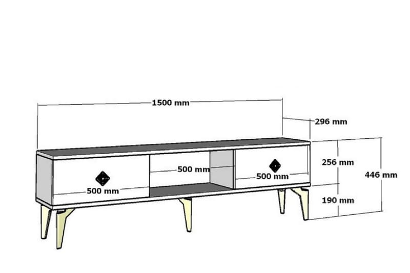 TV-benk Mangla 150 cm - Antrasitt - Møbler - TV- & Mediamøbler - TV benk & mediabenk