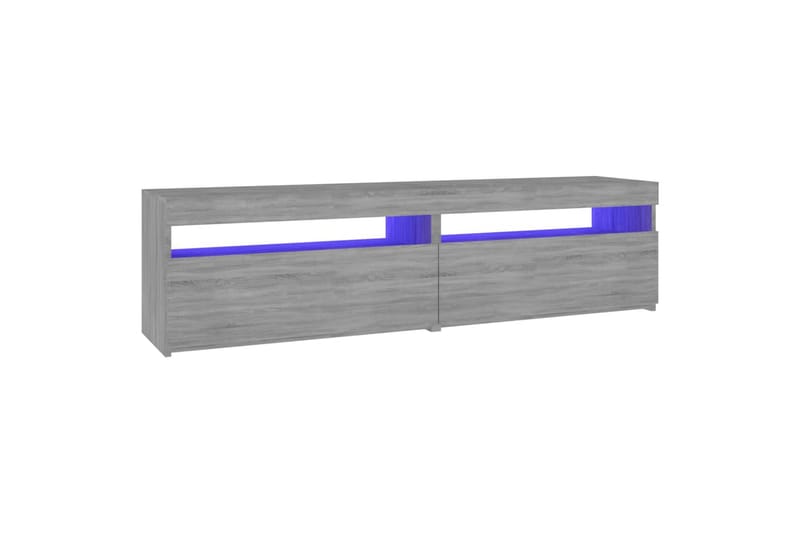 TV-benk med LED-lys 2 stk grå sonoma 75x35x40 cm - Grå - Møbler - TV- & Mediamøbler - TV benk & mediabenk