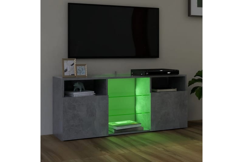 TV-benk med LED-lys betonggrå 120x30x50 cm - Grå - Møbler - TV- & Mediamøbler - TV benk & mediabenk