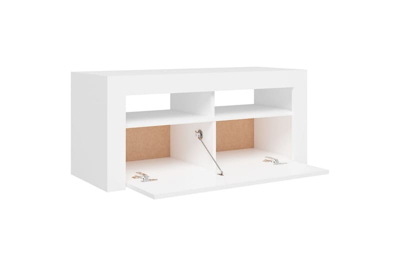 TV-benk med LED-lys hvit 90x35x40 cm - Hvit - Møbler - TV- & Mediamøbler - TV benk & mediabenk