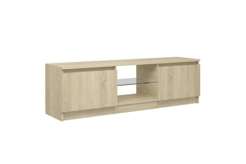 TV-benk med LED-lys sonoma eik 120x30x35,5 cm - Brun - Møbler - TV- & Mediamøbler - TV benk & mediabenk