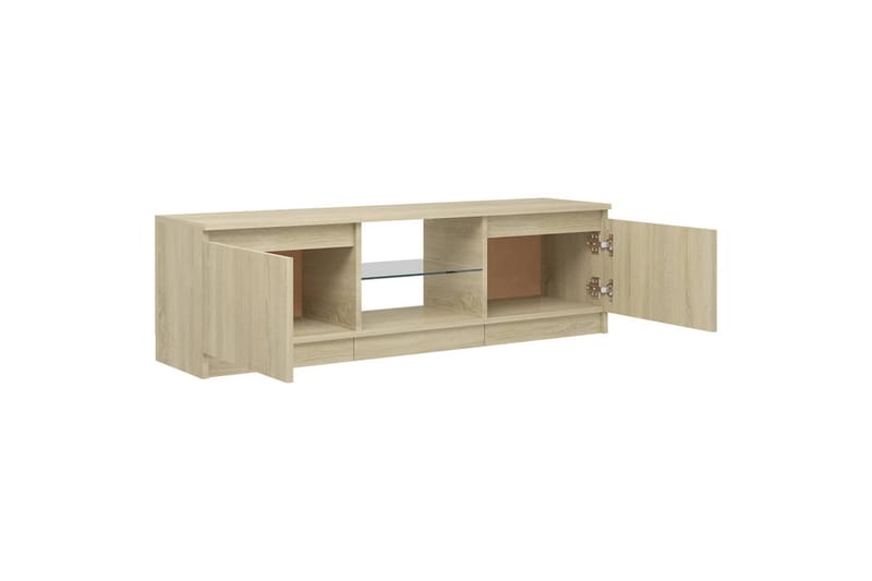 TV-benk med LED-lys sonoma eik 120x30x35,5 cm - Brun - Møbler - TV- & Mediamøbler - TV benk & mediabenk