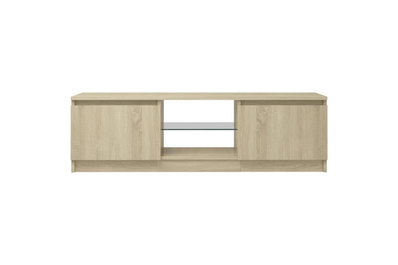 TV-benk med LED-lys sonoma eik 120x30x35,5 cm - Brun - Møbler - TV- & Mediamøbler - TV benk & mediabenk