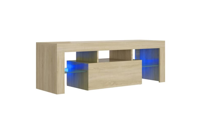 TV-benk med LED-lys sonoma eik 120x35x40 cm - Brun - Møbler - TV- & Mediamøbler - TV benk & mediabenk