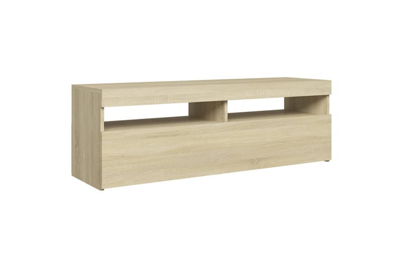 TV-benk med LED-lys sonoma eik 120x35x40 cm - Brun - Møbler - TV- & Mediamøbler - TV benk & mediabenk