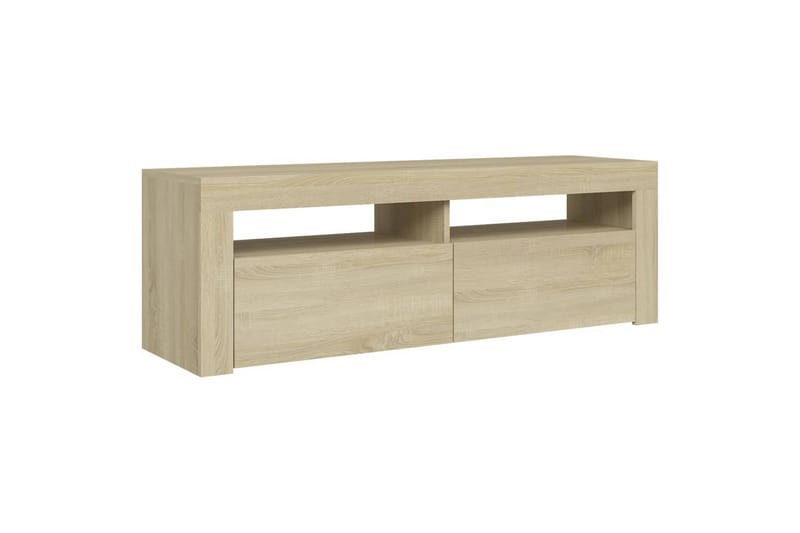 TV-benk med LED-lys sonoma eik 120x35x40 cm - Brun - Møbler - TV- & Mediamøbler - TV benk & mediabenk