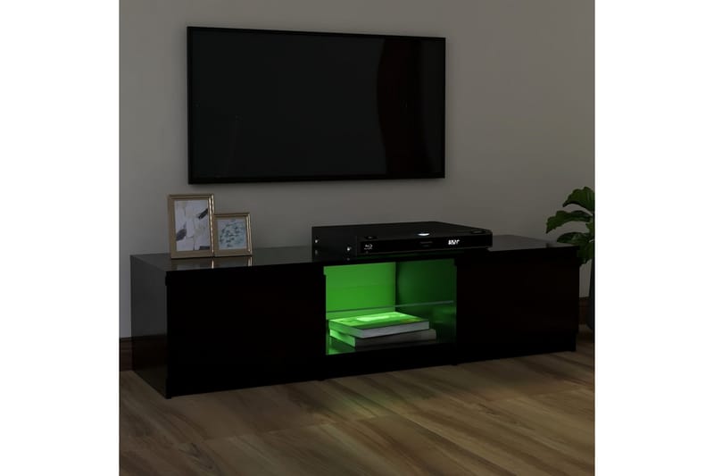 TV-benk med LED-lys svart 120x30x35,5 cm - Svart - Møbler - TV- & Mediamøbler - TV benk & mediabenk