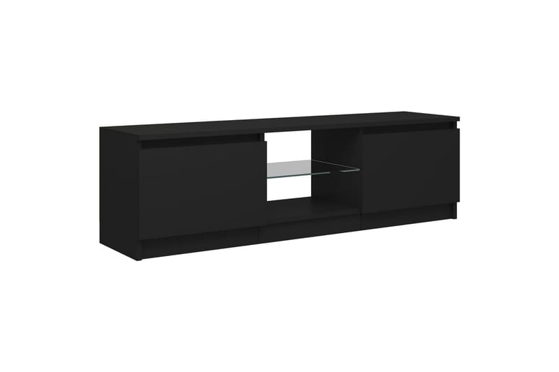 TV-benk med LED-lys svart 120x30x35,5 cm - Svart - Møbler - TV- & Mediamøbler - TV benk & mediabenk