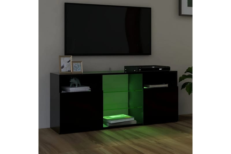 TV-benk med LED-lys svart 120x30x50 cm - Svart - Møbler - TV- & Mediamøbler - TV benk & mediabenk