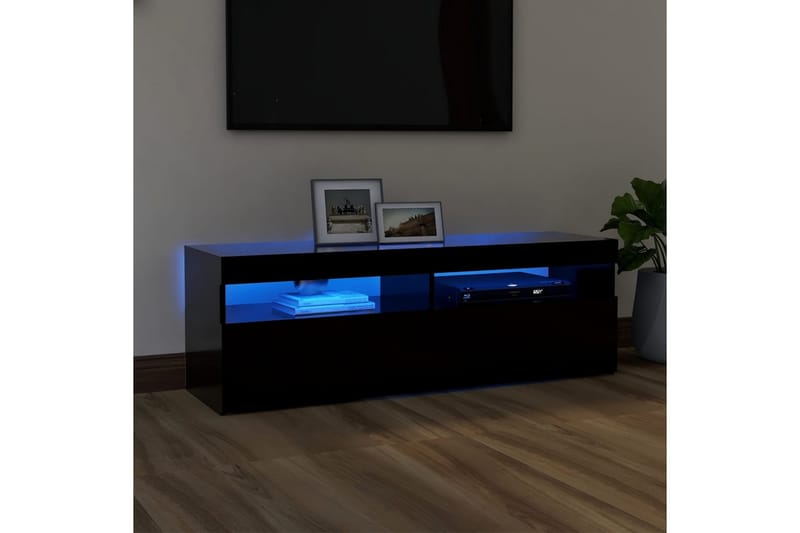 TV-benk med LED-lys svart 120x35x40 cm - Svart - Møbler - TV- & Mediamøbler - TV benk & mediabenk