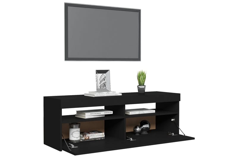 TV-benk med LED-lys svart 120x35x40 cm - Svart - Møbler - TV- & Mediamøbler - TV benk & mediabenk