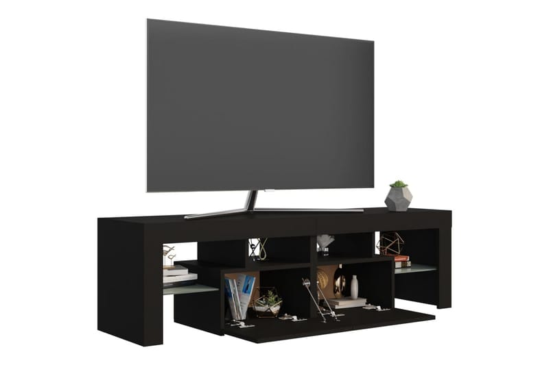 TV-benk med LED-lys svart 140x35x40 cm - Svart - Møbler - TV- & Mediamøbler - TV benk & mediabenk