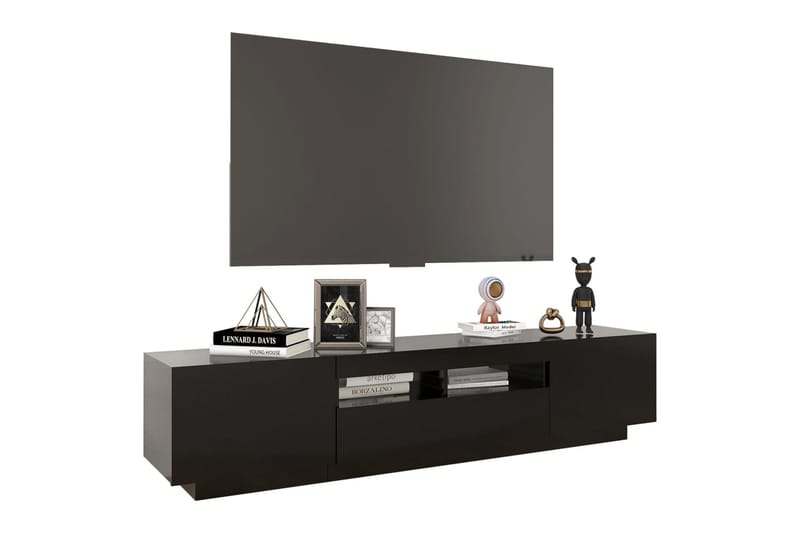 TV-benk med LED-lys svart 180x35x40 cm - Svart - Møbler - TV- & Mediamøbler - TV benk & mediabenk