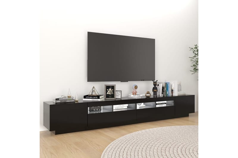 TV-benk med LED-lys svart 260x35x40 cm - Svart - Møbler - TV- & Mediamøbler - TV benk & mediabenk