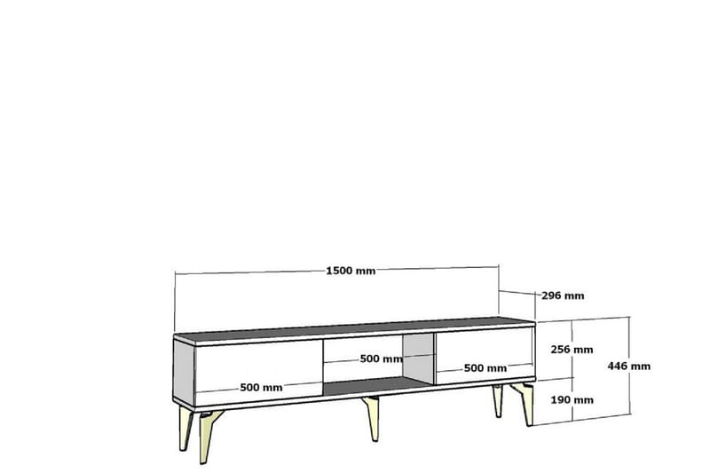 TV-benk Mula 150 cm - Hvit - Møbler - TV- & Mediamøbler - TV benk & mediabenk