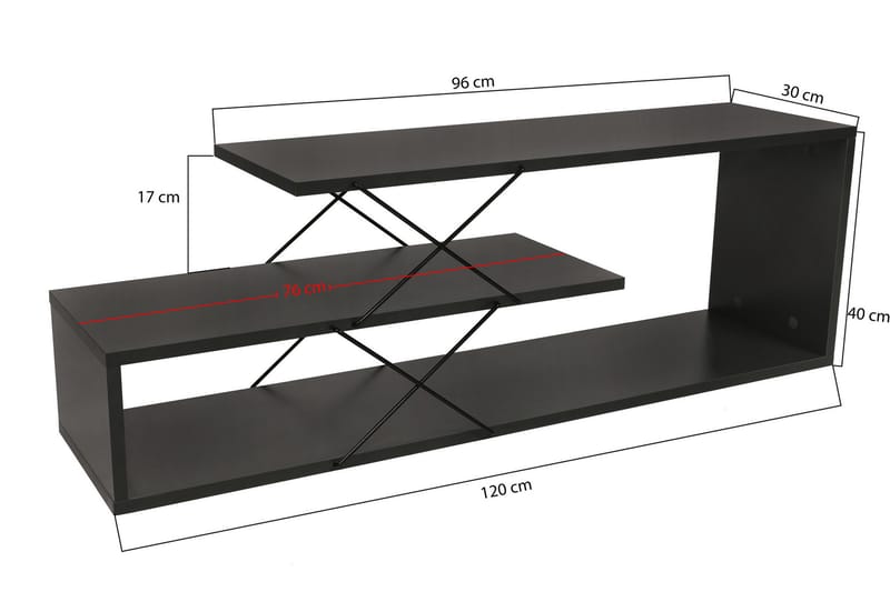 TV-benk Riyana 120 cm - Antrasitt - Møbler - TV- & Mediamøbler - TV benk & mediabenk