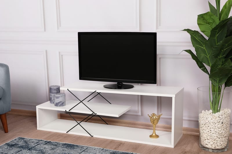 TV-benk Riyana 120 cm - Hvit - Møbler - TV- & Mediamøbler - TV benk & mediabenk