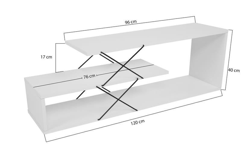 TV-benk Riyana 120 cm - Hvit - Møbler - TV- & Mediamøbler - TV benk & mediabenk