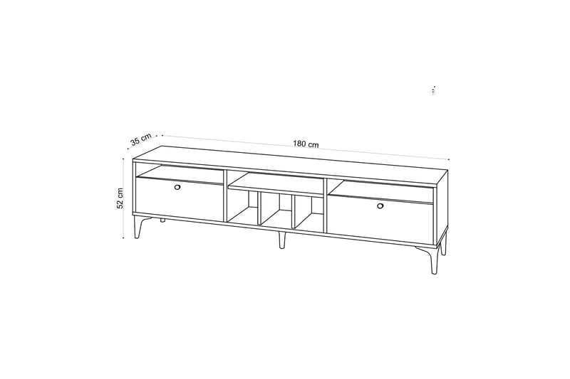 TV-benk Robbiate 180 cm - Natur - Møbler - TV- & Mediamøbler - TV benk & mediabenk