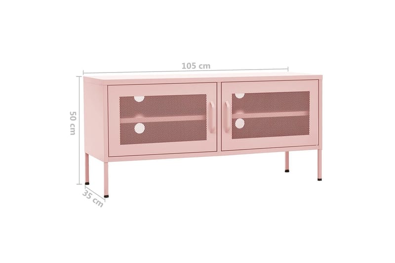 TV-benk rosa 105x35x50 cm stål - Rosa - Møbler - TV- & Mediamøbler - TV benk & mediabenk