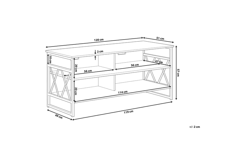 TV-benk Shavina 120 cm - Brun - Møbler - TV- & Mediamøbler - TV benk & mediabenk