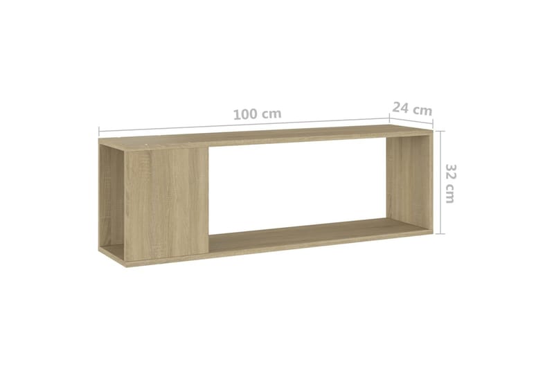 TV-benk sonoma eik 100x24x32 cm sponplate - Brun - Møbler - TV- & Mediamøbler - TV benk & mediabenk