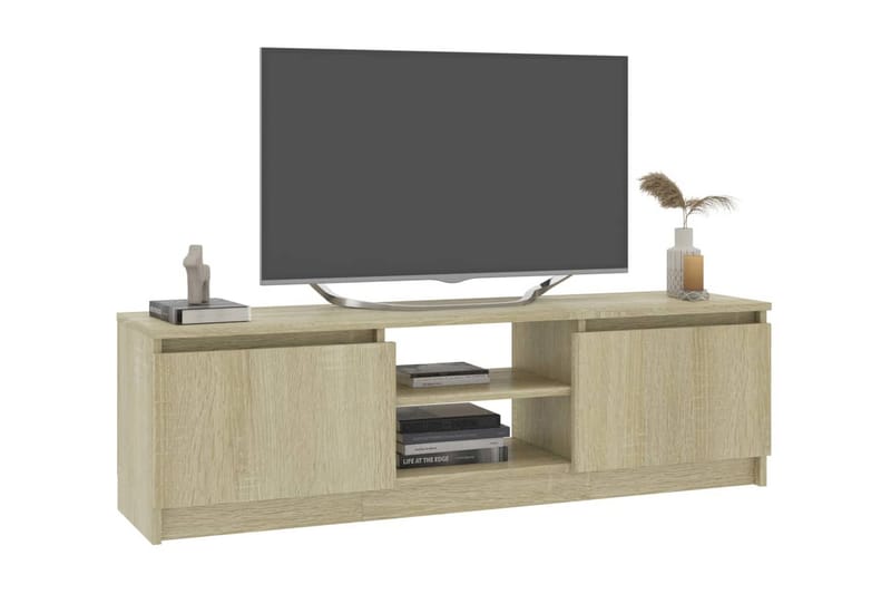 TV-benk sonoma eik 120x30x35,5 cm sponplate - Brun - Møbler - TV- & Mediamøbler - TV benk & mediabenk