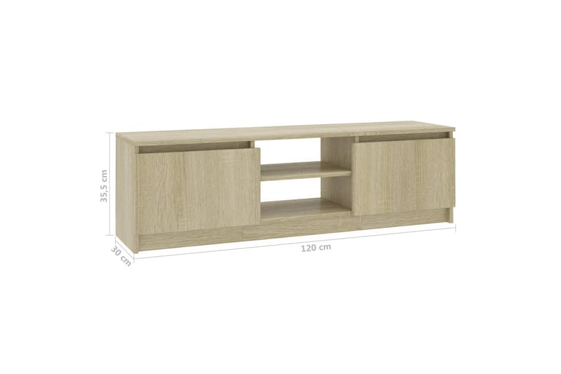 TV-benk sonoma eik 120x30x35,5 cm sponplate - Brun - Møbler - TV- & Mediamøbler - TV benk & mediabenk