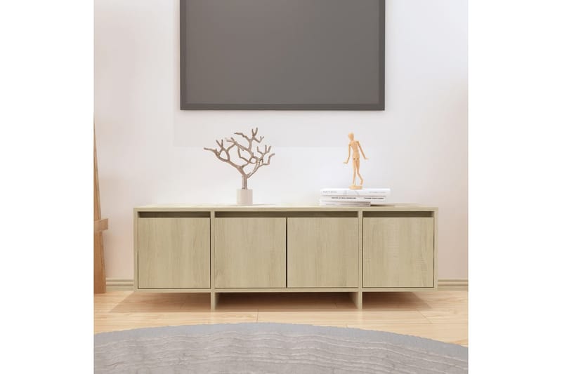 TV-benk sonoma eik 120x30x40,5 cm sponplate - Beige - Møbler - TV- & Mediamøbler - TV benk & mediabenk